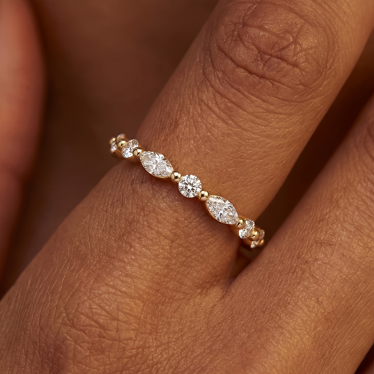 Women's Geometric Horse Eye Ring, Fashion Engagement